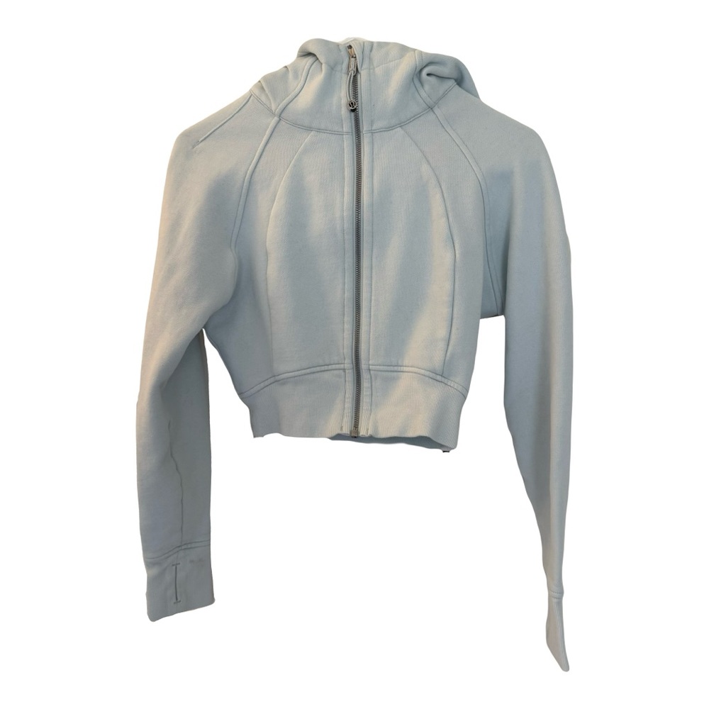Lululemon Light Blue Gray Cropped Hoodie Size 4